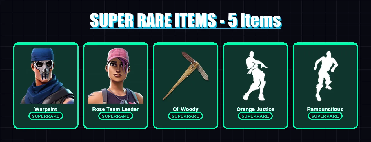 [PS4/PS5/XBOX/PC] | Warpaint | Rose Team Leader | Valor | Carbide | Drift | 10 skin | 22 pickaxe | 13 emote | 19 glider | Lv162