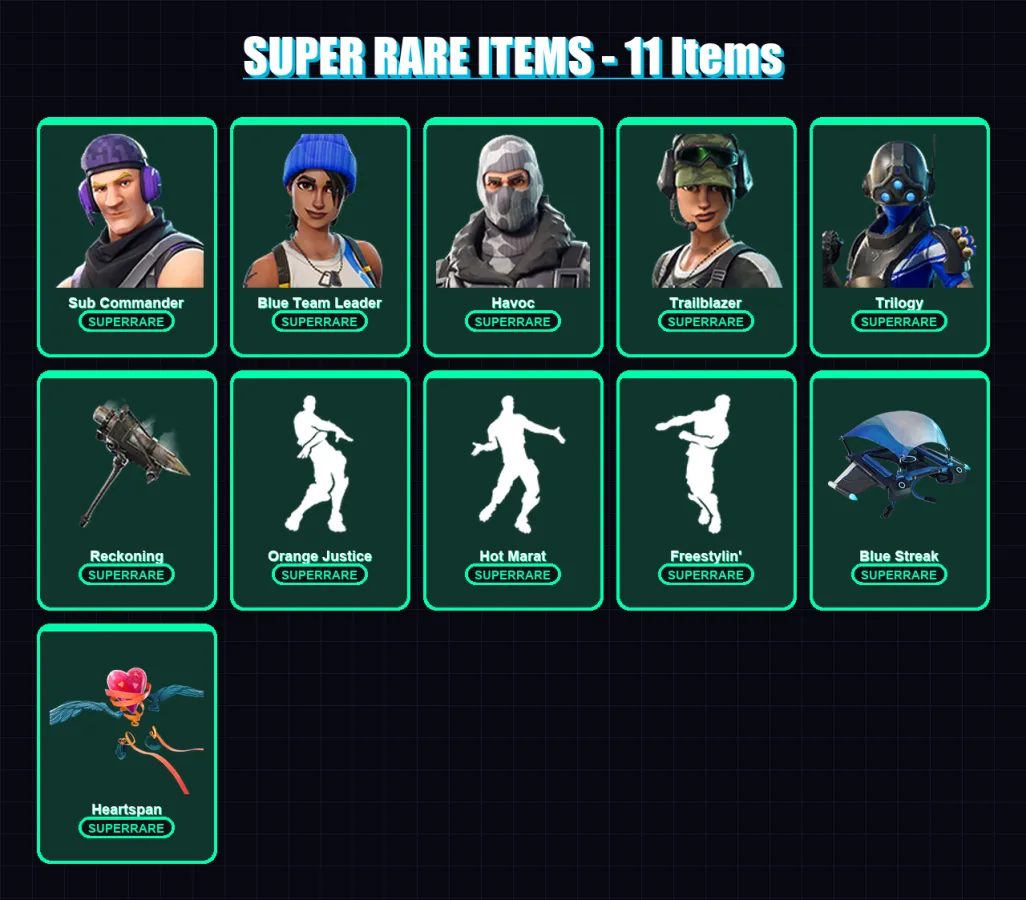 [PC/XBOX] | Sub Commander | Blue Team Leader | Havoc | Trailblazer | Trilogy | 39 skin | 26 pickaxe | 39 emote | 36 glider | Lv528 — Fortnite account
