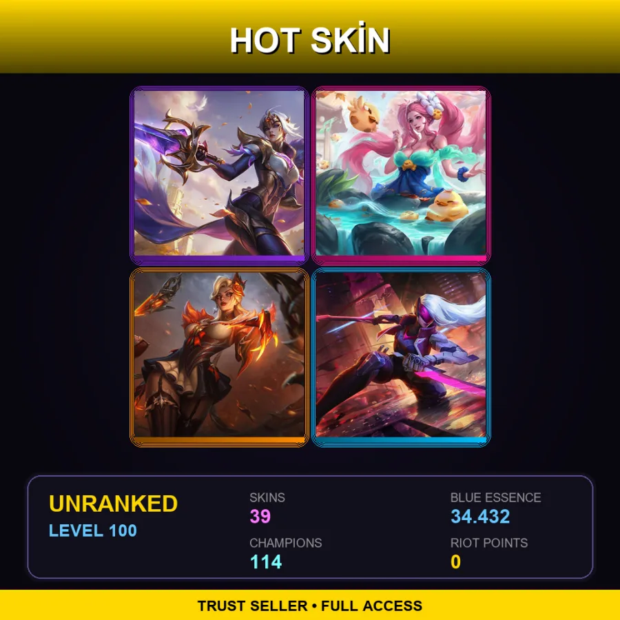 LAN | Lv100 | Unranked | 39 Skin | 114 Champ — Viscero Xin Zhao
