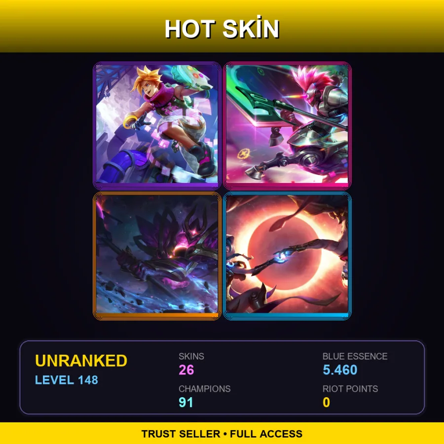 LAS | Lv148 | Unranked | 26 Skin | 91 Champ