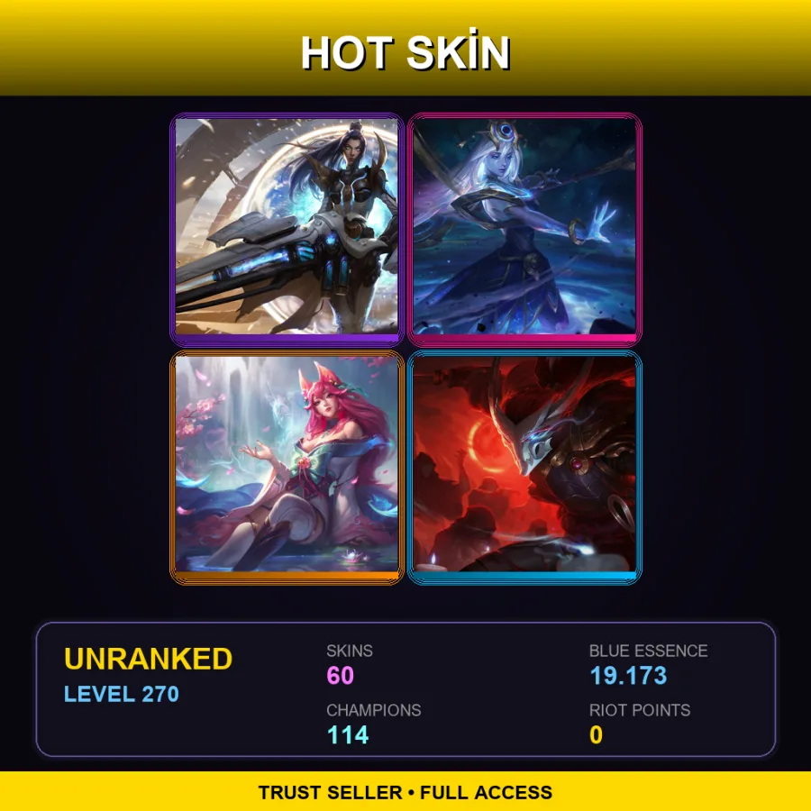 LAN | Lv270 | Unranked | 60 Skin | 114 Champ — Celestine Soraka