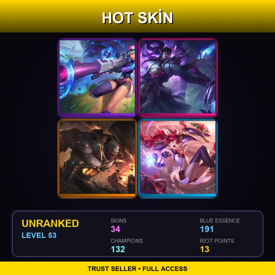 SG | Lv53 | Unranked | 34 Skin | 132 Champ — Musketeer Twisted Fate
