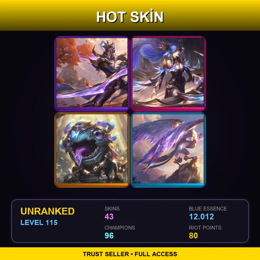 LAS | Lv115 | Unranked | 43 Skin | 96 Champ — Viscero Xin Zhao