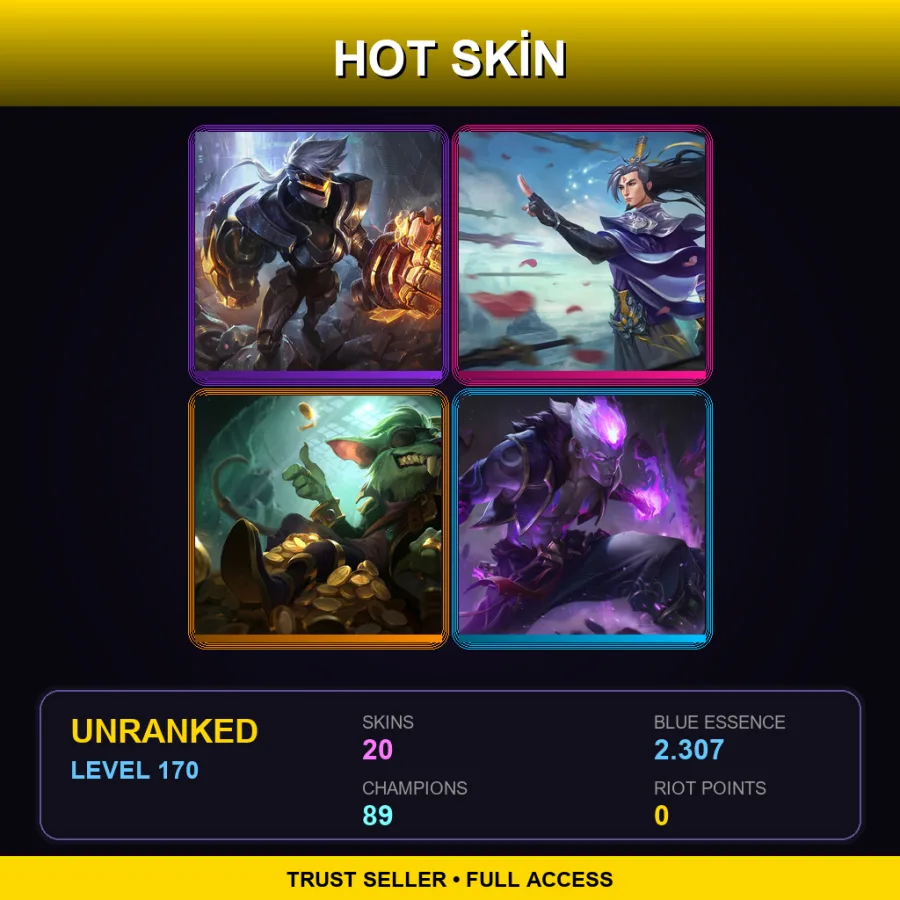 EUNE | Lv170 | Unranked | 20 Skin | 89 Champ — Stinger Akali