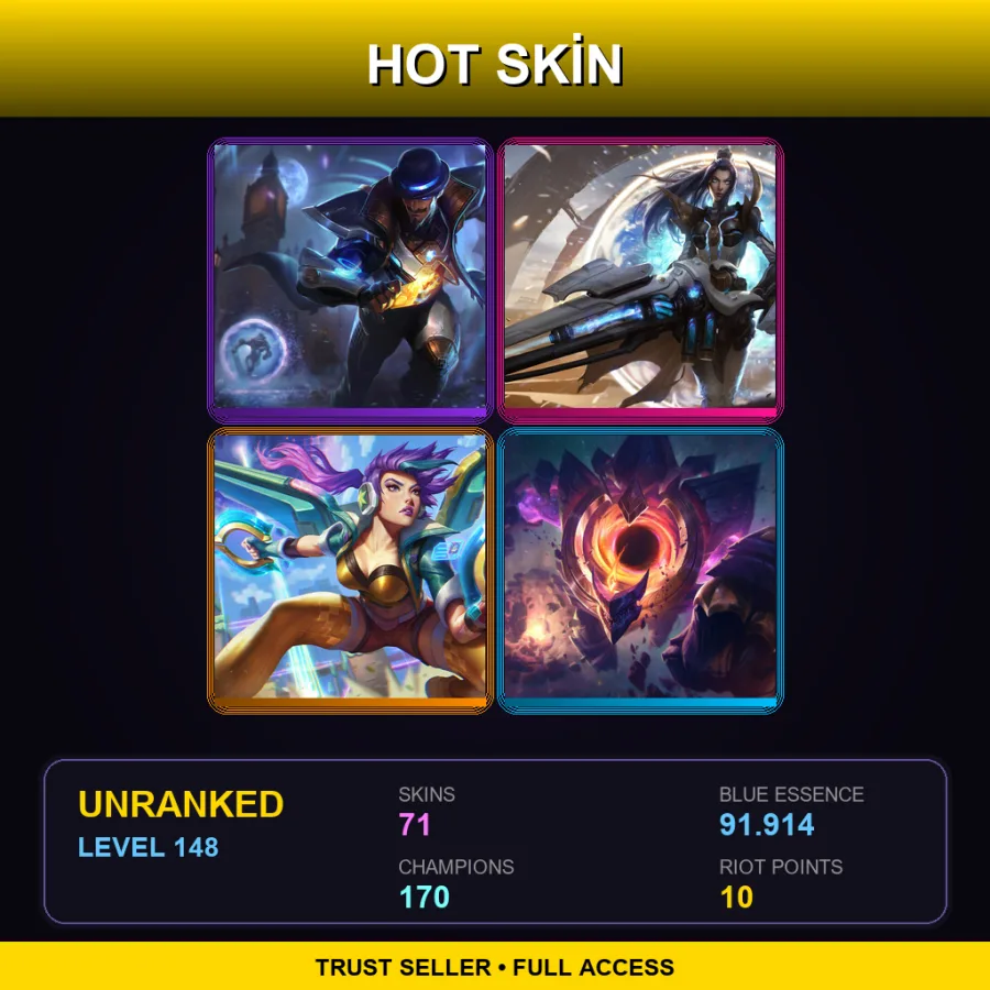 TW | Lv148 | Unranked | 71 Skin | 170 Champ with Ambessa