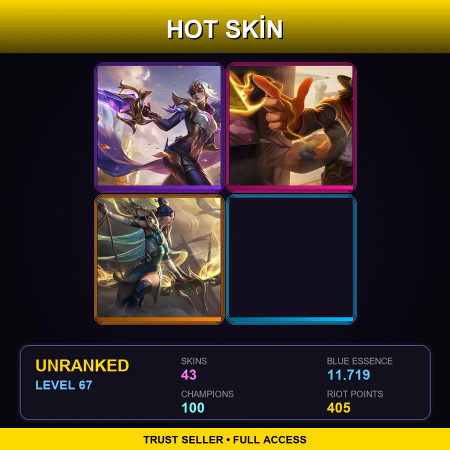 VN | Lv67 | Unranked | 43 Skin | 100 Champ