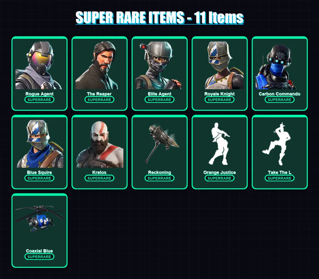 [SWITCH/XBOX/PC] | Rogue Agent | The Reaper | Elite Agent | Royale Knight | Carbon Commando | 81 skin | 64 pickaxe | 78 emote | 69 glider | Lv1009