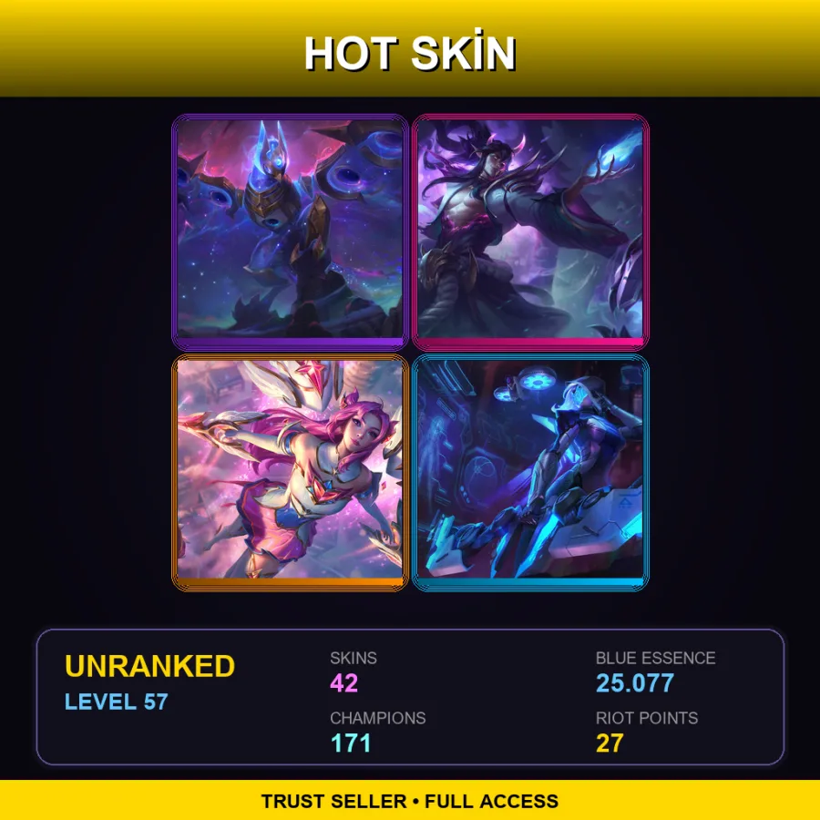 SG | Lv57 | Unranked | 42 Skin | 171 Champ — Unranked / Smurf League of Legends