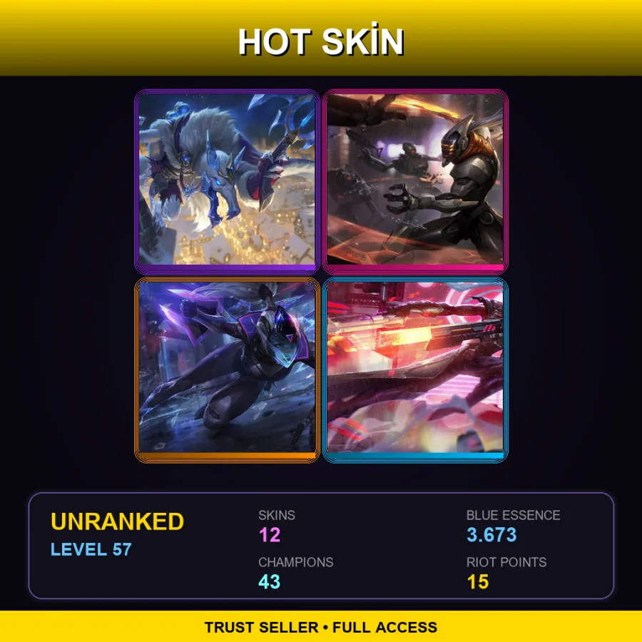 TR | Ice King Twitch | PROJECT: Yi | PROJECT: Vayne | PROJECT: Lucian | 12 Skin | 43 Champ | Lv57