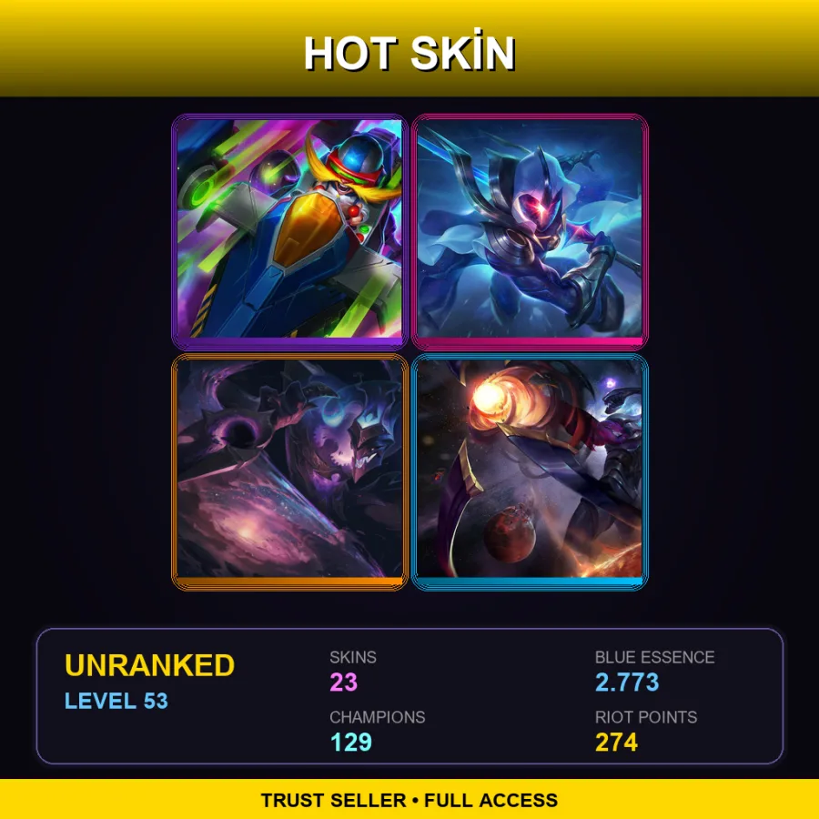 EUW | Lv53 | Unranked | 23 Skin | 129 Champ — LoL account