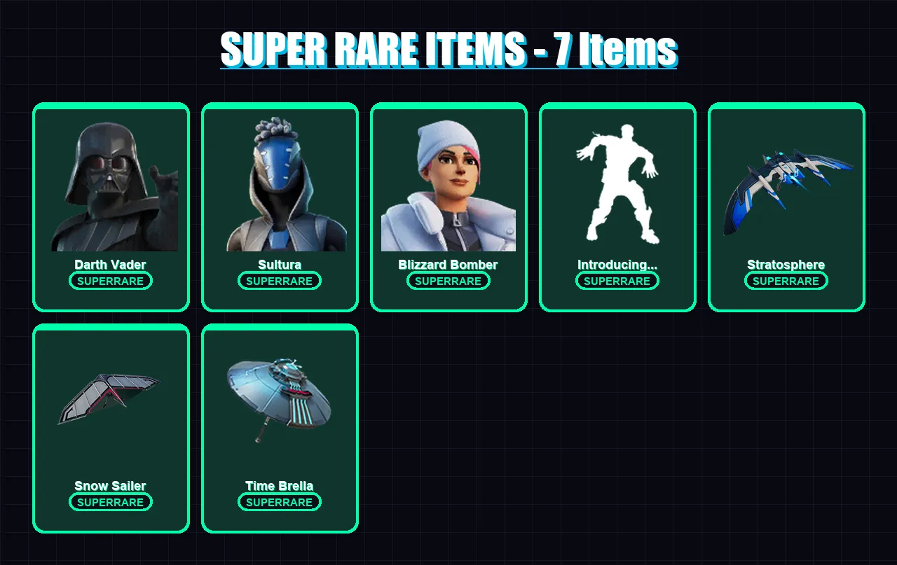 [PC/XBOX] | Darth Vader | Sultura | Blizzard Bomber | Predator | The Origin | 133 skin | 164 pickaxe | 119 emote | 124 glider | Lv2254
