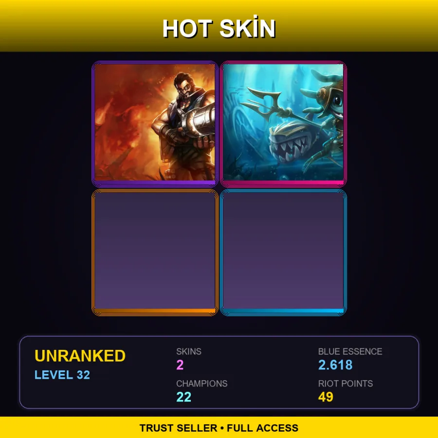 EUNE | Lv32 | Unranked | 2 Skin | 22 Champ