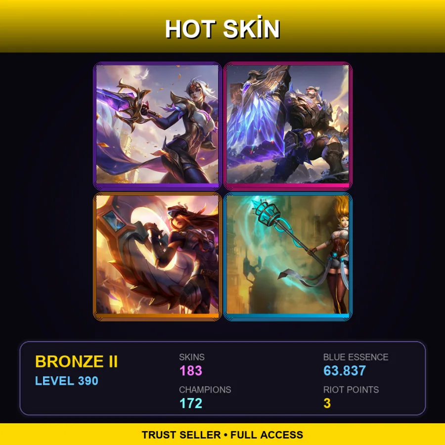 EUNE | Lv390 | Bronze II | 183 Skin | 172 Champ — LoL account