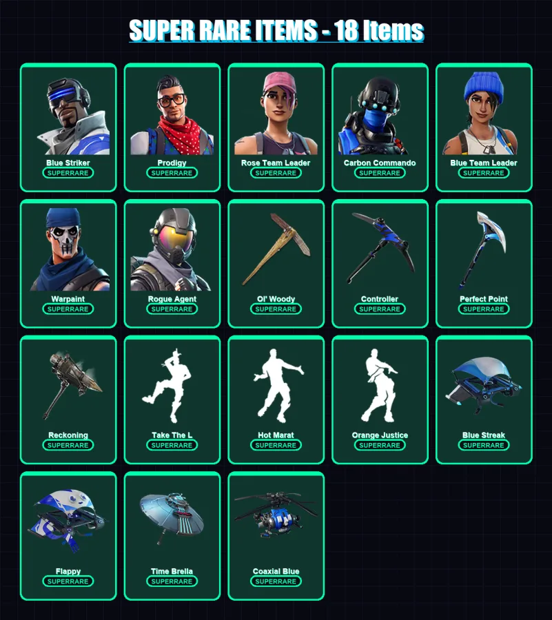 [PS4/PS5/XBOX/PC] | Blue Striker | Prodigy | Rose Team Leader | 113 skin | Lv1750