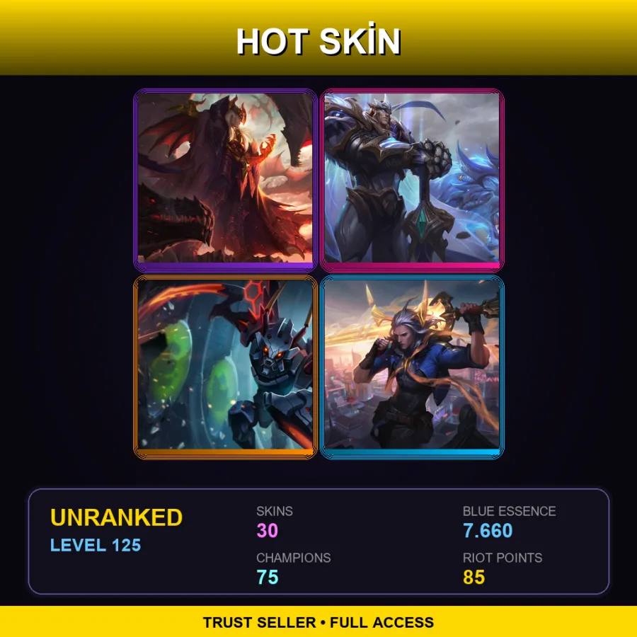LAN | Lv125 | Unranked | 30 Skin | 75 Champ