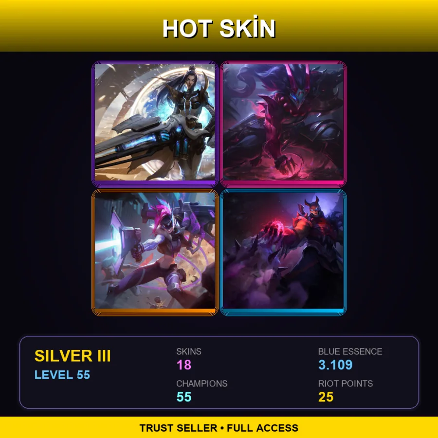 NA | Lv55 | Silver III | 18 Skin | 55 Champ
