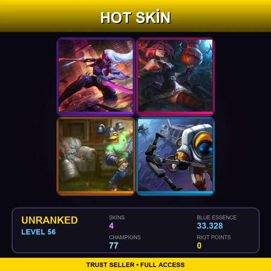 VN | Lv56 | Unranked | 4 Skin | 77 Champ