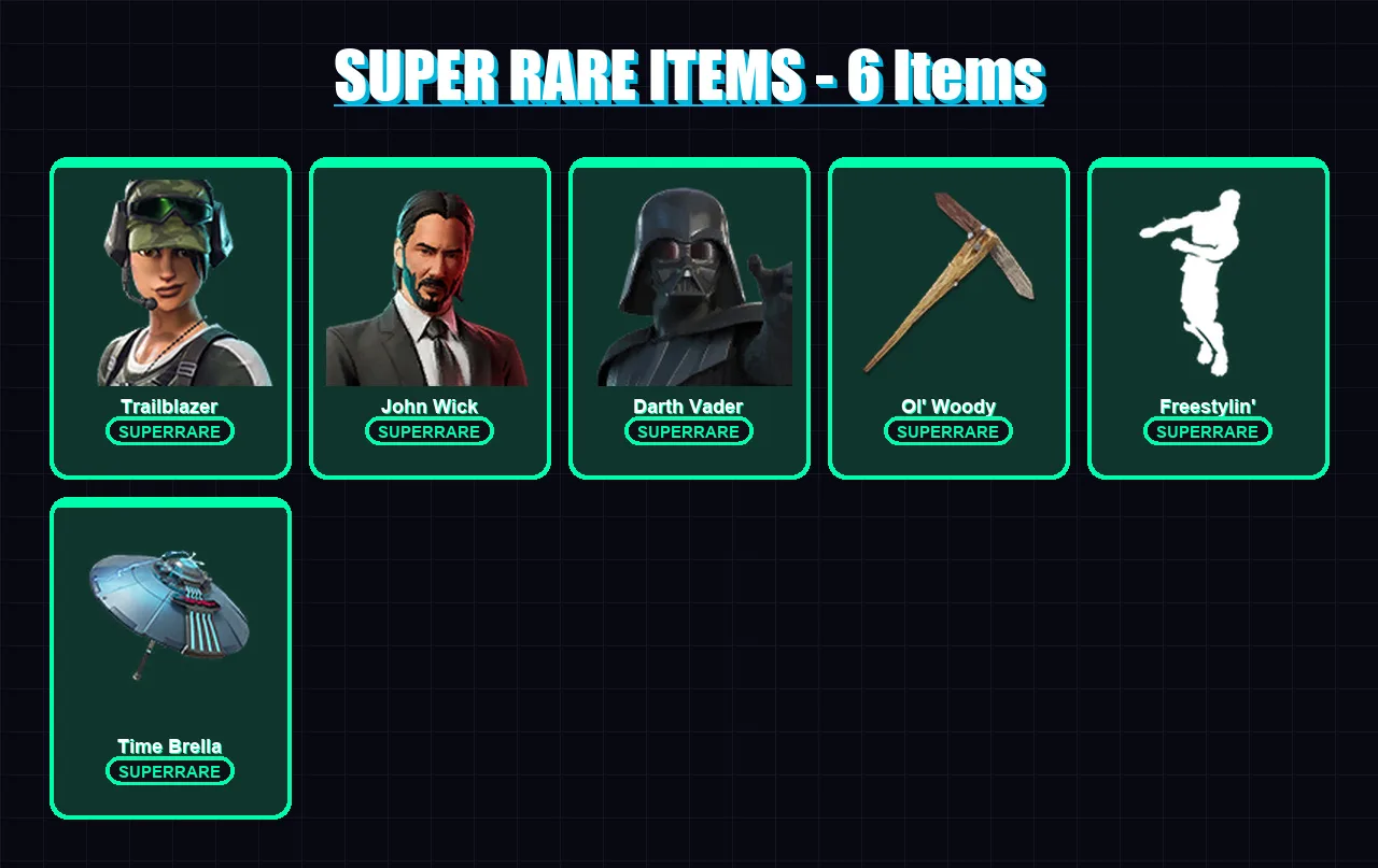 [PC/XBOX/PSN] | Trailblazer | John Wick | Darth Vader | Omegarok | Spectra Knight | 354 skin | 357 pickaxe | 190 emote | 180 glider | Lv1846