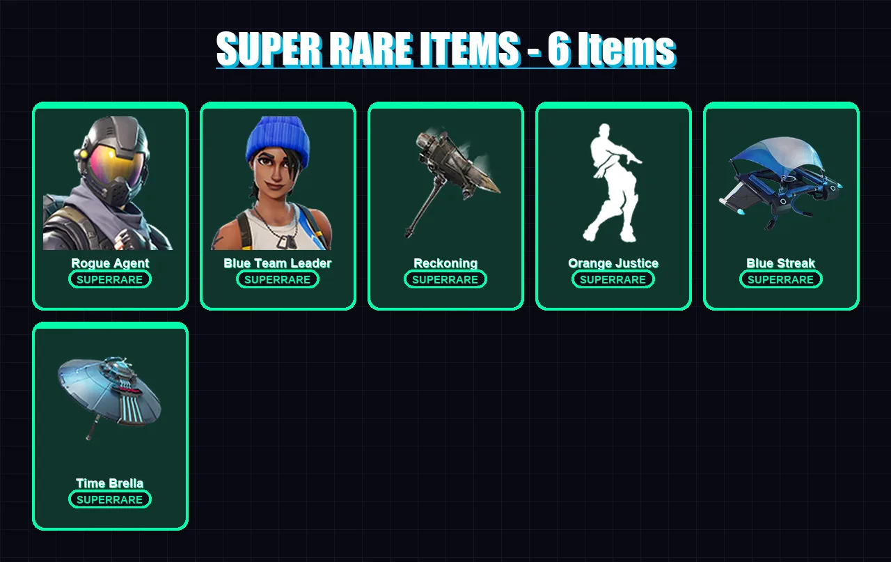 [PS4/PS5/XBOX/PC] | Rogue Agent | Blue Team Leader | Lynx | Fade | The Visitor | 62 skin | 41 pickaxe | 62 emote | 58 glider | Lv829
