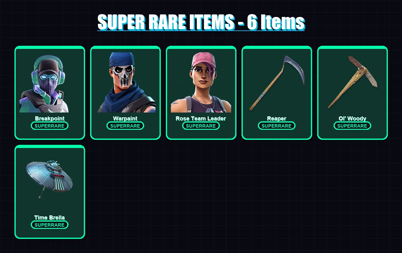 [PC/XBOX/PSN] | Breakpoint | Warpaint | Rose Team Leader | Ravage | Blackheart | 186 skin | 173 pickaxe | 133 emote | 136 glider | Lv1737 — Fortnite account