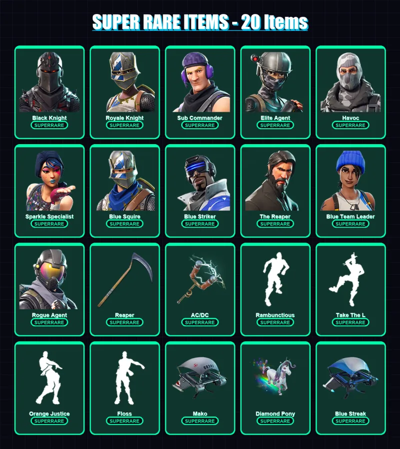 [PC/XBOX/PSN] | Black Knight | Royale Knight | Sub Commander | Elite Agent | Havoc | 59 skin | 68 pickaxe | 78 emote | 47 glider | Lv442