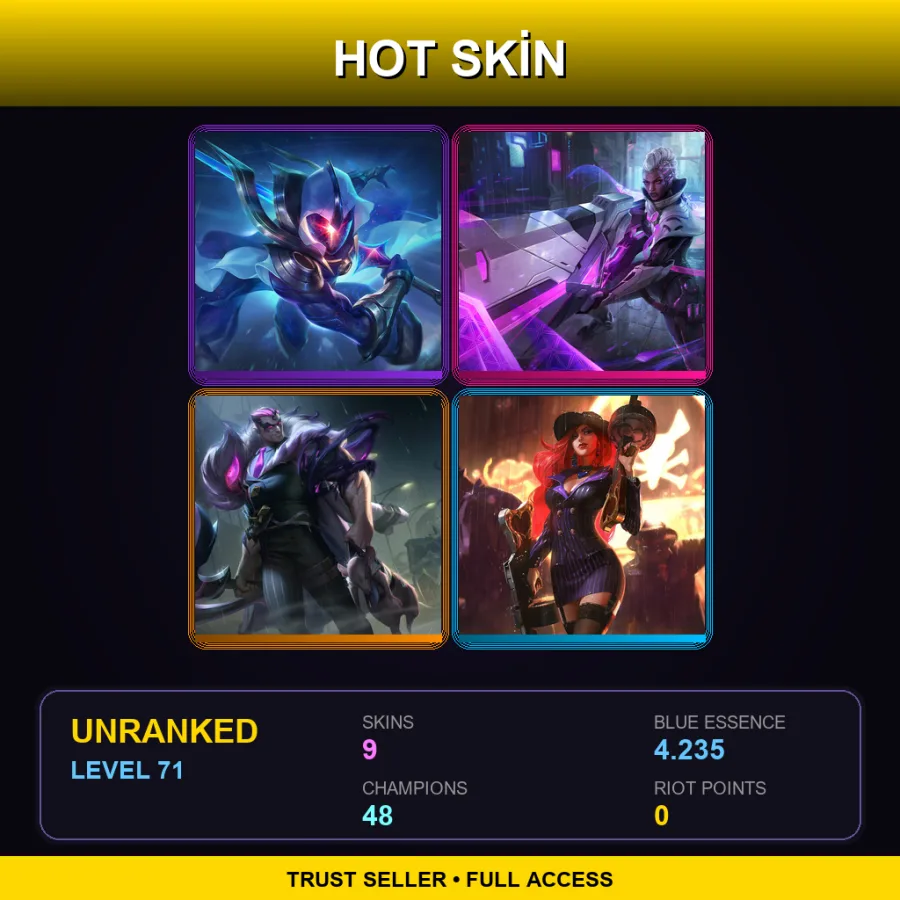 TR | Lv71 | Unranked | 9 Skin | 48 Champ
