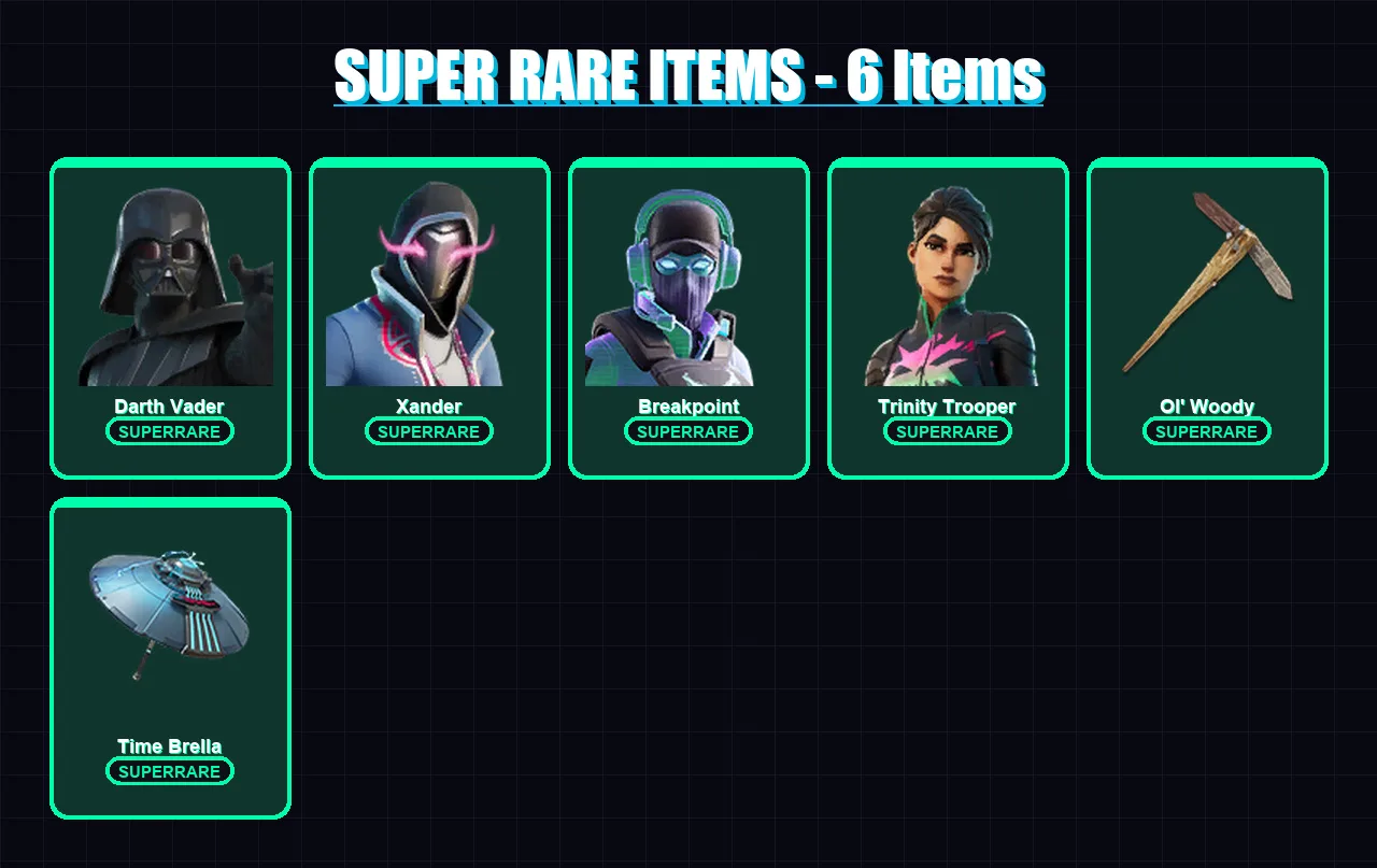 [PC/PSN] | Darth Vader | Xander | Breakpoint | Trinity Trooper | Paradigm (Reality-659) | 272 skin | 277 pickaxe | 168 emote | 190 glider | Lv2860
