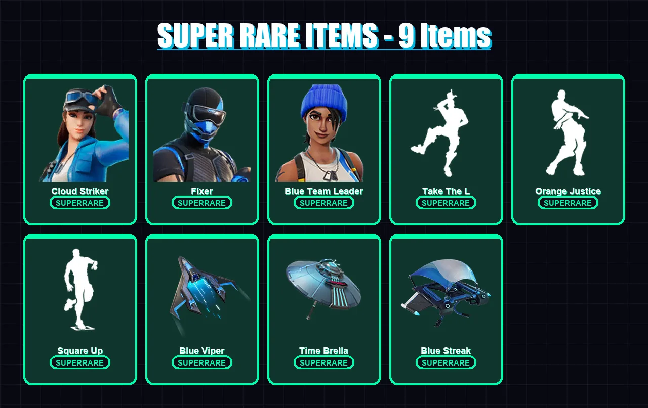 [PC/XBOX/PSN] | Cloud Striker | Fixer | Blue Team Leader | Carbide | Catalyst | 43 skin | 98 pickaxe | 81 emote | 92 glider | Lv1736