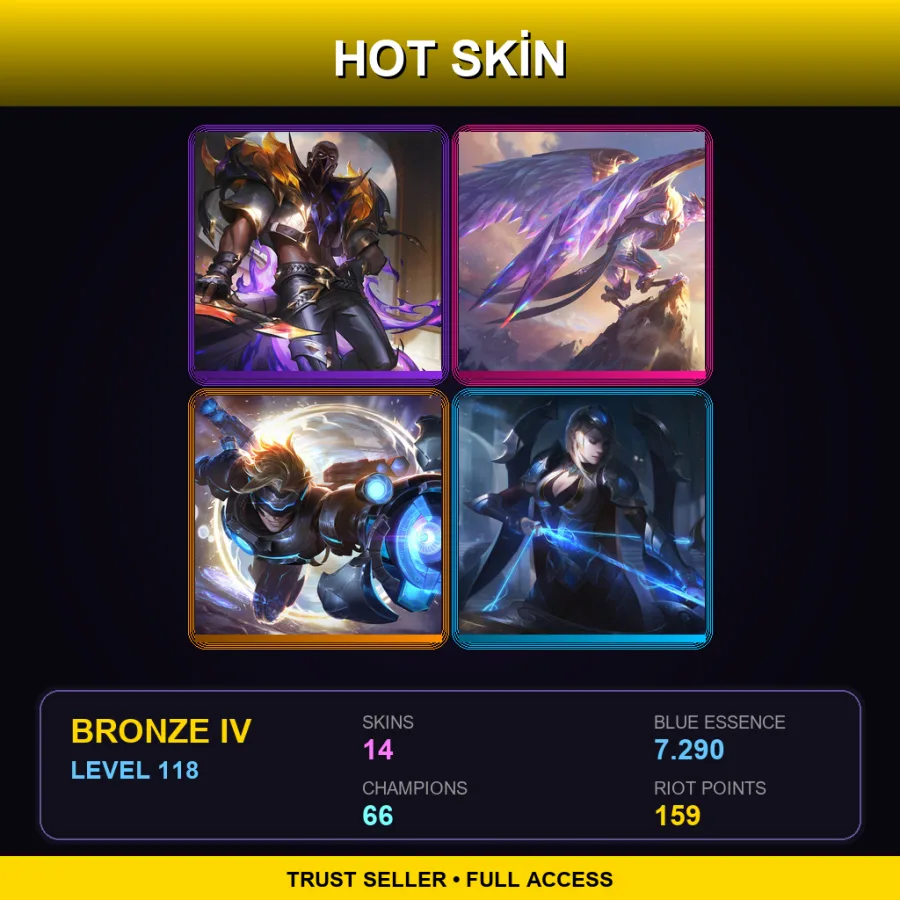 EUNE | Lv118 | Bronze IV | 14 Skin | 66 Champ