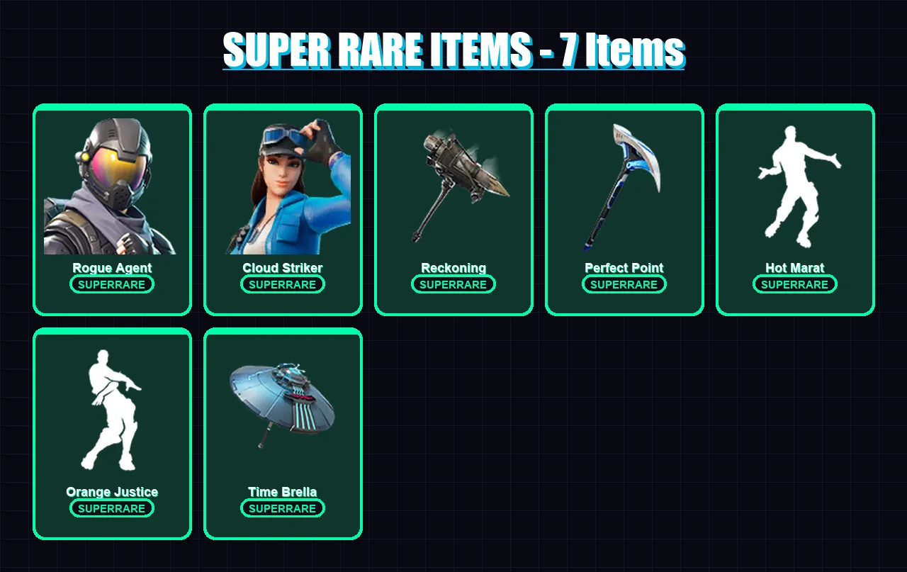 [PS4/PS5/XBOX/PC] | Rogue Agent | Cloud Striker | Drift | Deadpool | Singularity | 124 skin | 139 pickaxe | 120 emote | 140 glider | Lv2097