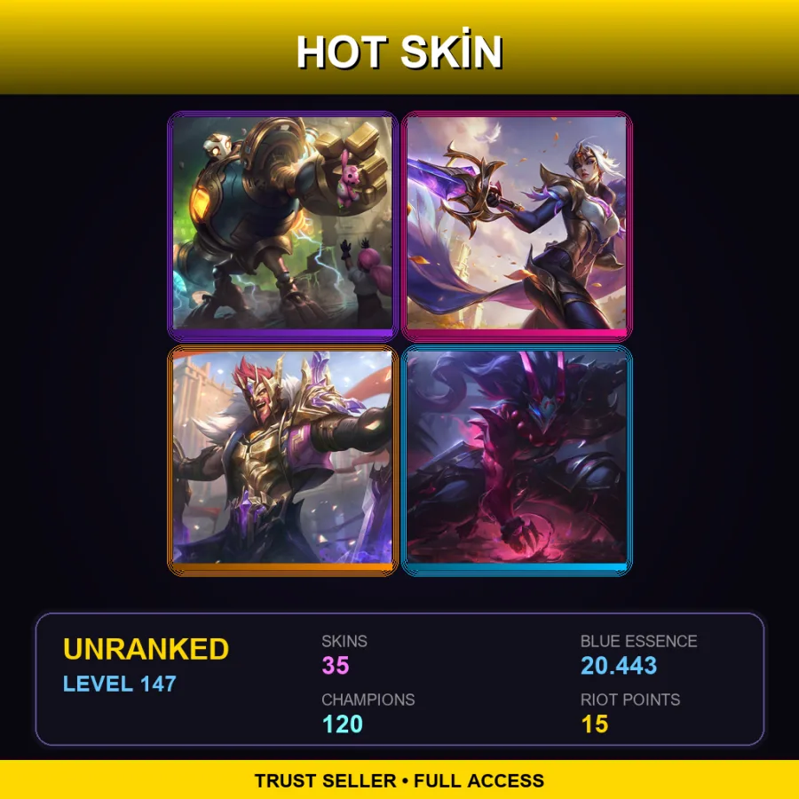 EUNE | Lv147 | Unranked | 35 Skin | 120 Champ