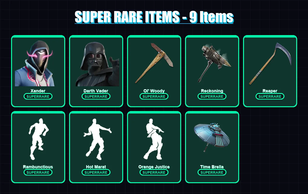 [PC/XBOX/PSN] | Xander | Darth Vader | Zeus | Calamity | Predator | 195 skin | 234 pickaxe | 172 emote | 199 glider | Lv3506