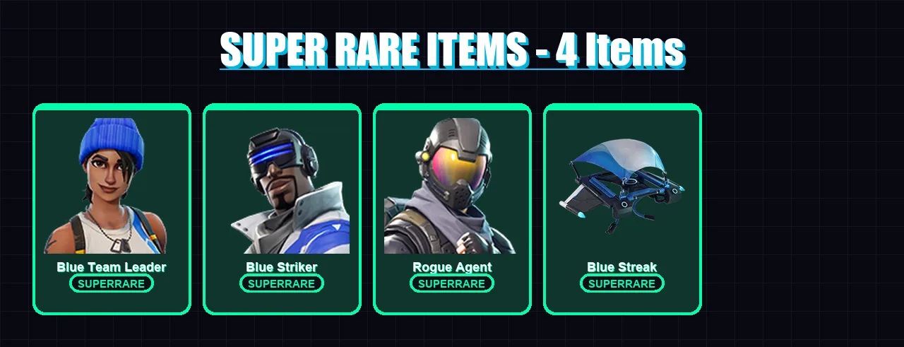 [PS4/PS5/XBOX/PC] | Blue Team Leader | Blue Striker | Rogue Agent | Wukong | Mission Specialist | 6 skin | 4 pickaxe | 4 emote | 5 glider | Lv60