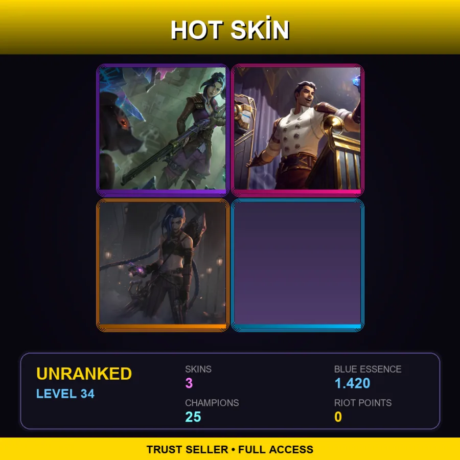 LAN | Lv34 | Unranked | 3 Skin | 25 Champ