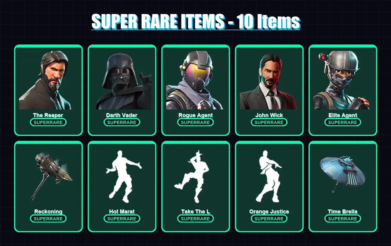 [PC/XBOX/PSN] | The Reaper | Darth Vader | Rogue Agent | John Wick | Elite Agent | 69 skin | 51 pickaxe | 60 emote | 59 glider | Lv713 — Fortnite account