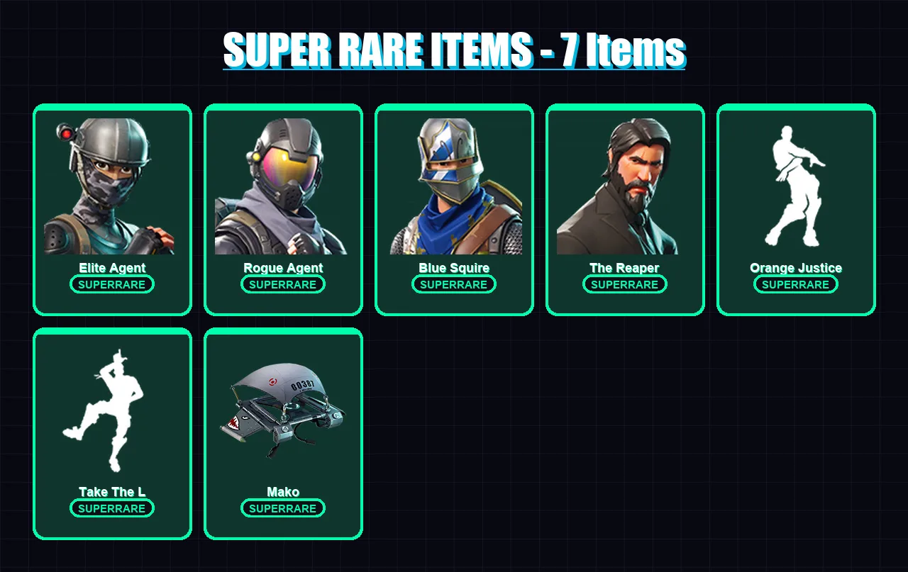 [PC/XBOX] | Elite Agent | Rogue Agent | Blue Squire | The Reaper | Enforcer | 18 skin | 12 pickaxe | 22 emote | 20 glider | Lv338