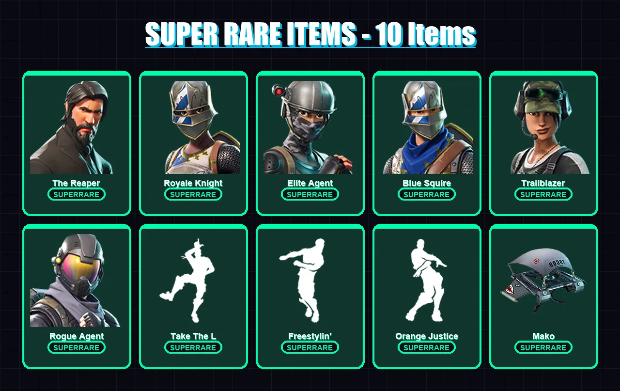 [PC/XBOX/PSN] | The Reaper | Royale Knight | Elite Agent | Blue Squire | Trailblazer | 21 skin | 14 pickaxe | 27 emote | 17 glider | Lv291 — Fortnite account