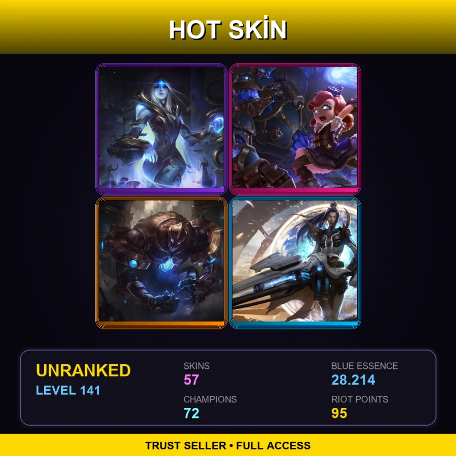 LAN | Lv141 | Unranked | 57 Skin | 72 Champ