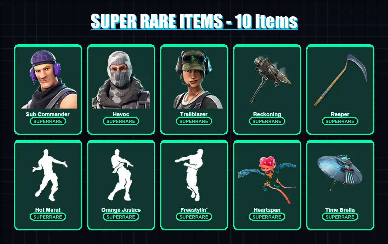 [PC/PSN] | Sub Commander | Havoc | Trailblazer | Hybrid | A.I.M. | 32 skin | 59 pickaxe | 46 emote | 63 glider | Lv1035