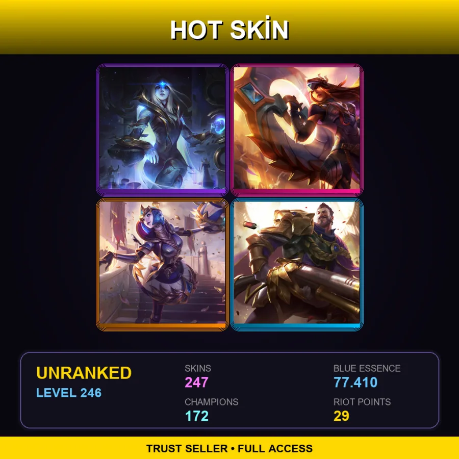 VN | Lv246 | Unranked | 247 Skin | 172 Champ