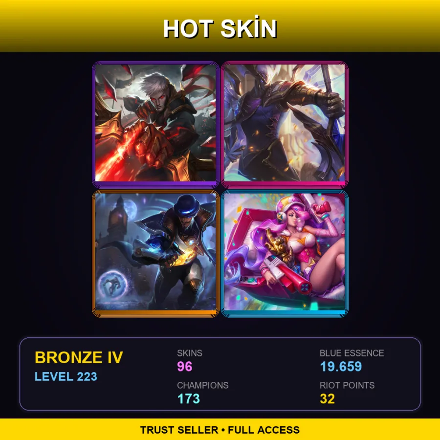 EUNE | Lv223 | Bronze IV | 96 Skin | 173 Champ