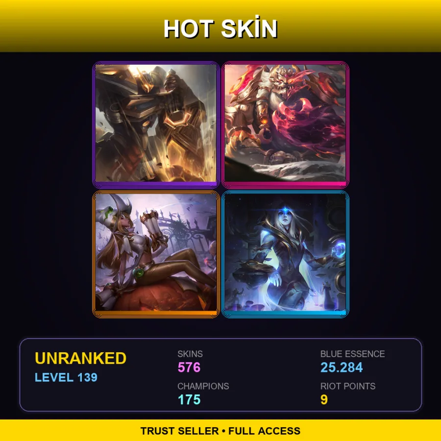 EUW | Lv139 | Unranked | 576 Skin | 175 Champ