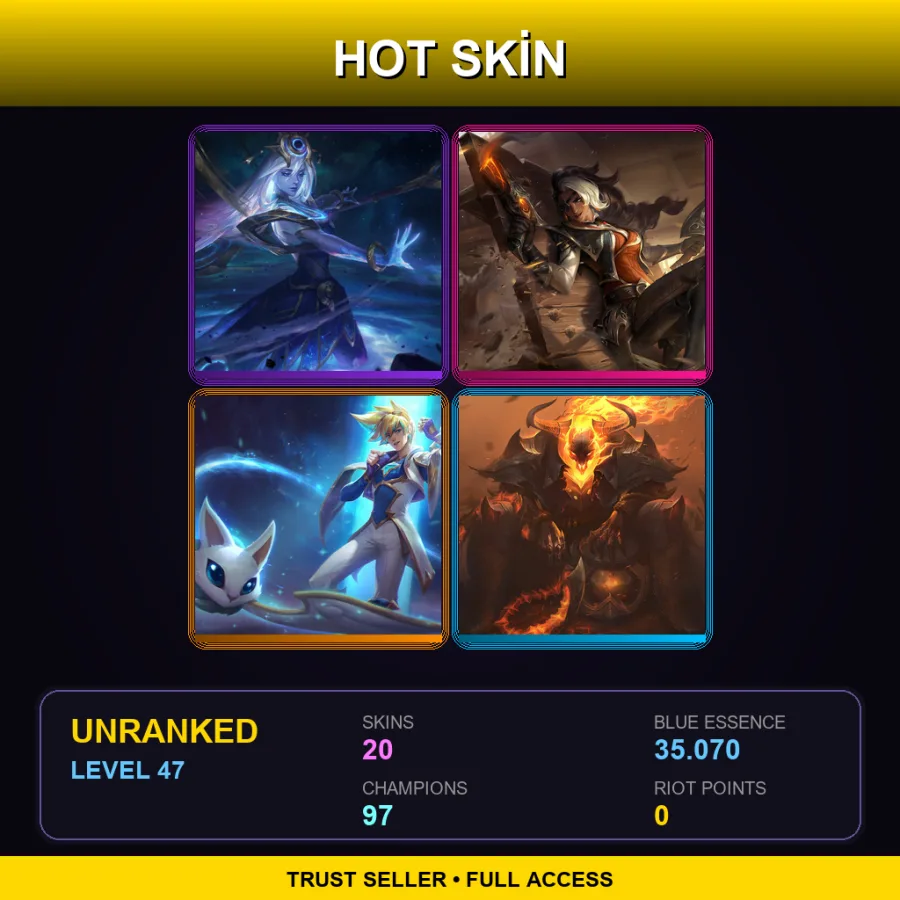 VN | Lv47 | Unranked | 20 Skin | 97 Champ — Empyrean Lux