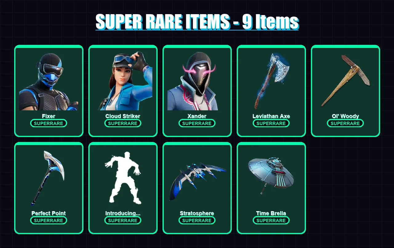 [PS4/PS5/XBOX/PC] | Fixer | Cloud Striker | Xander | Era | Torin | 168 skin | 199 pickaxe | 100 emote | 136 glider | Lv2100 — Fortnite account