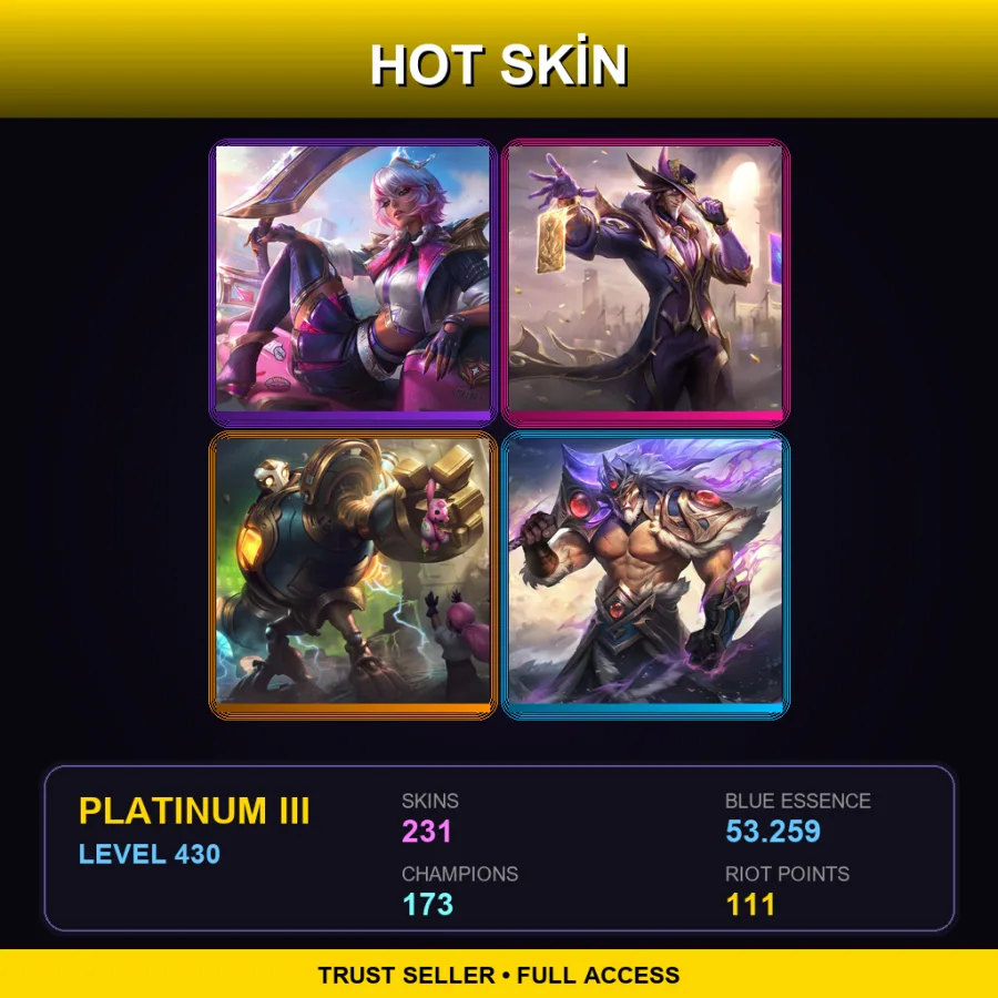 LAS | Lv430 | Platinum III | 231 Skin | 173 Champ