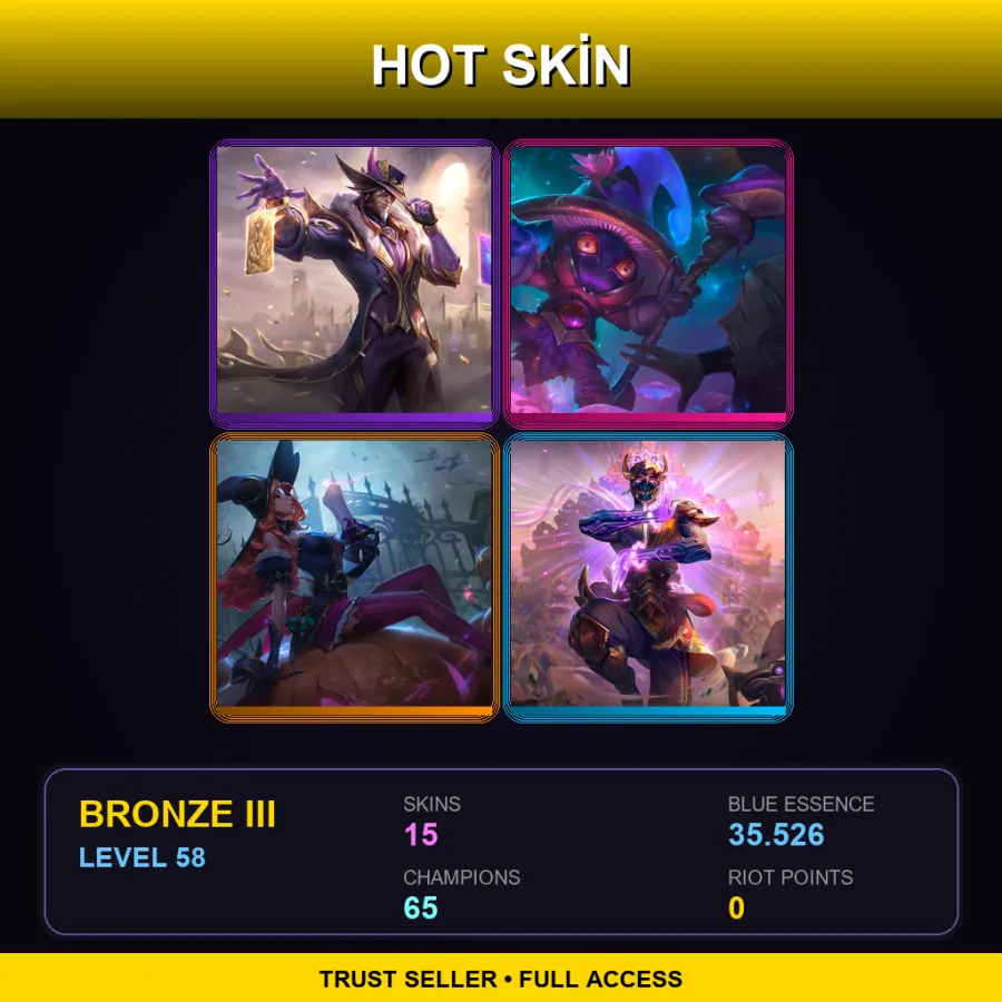 EUW | Lv58 | Bronze III | 15 Skin | 65 Champ