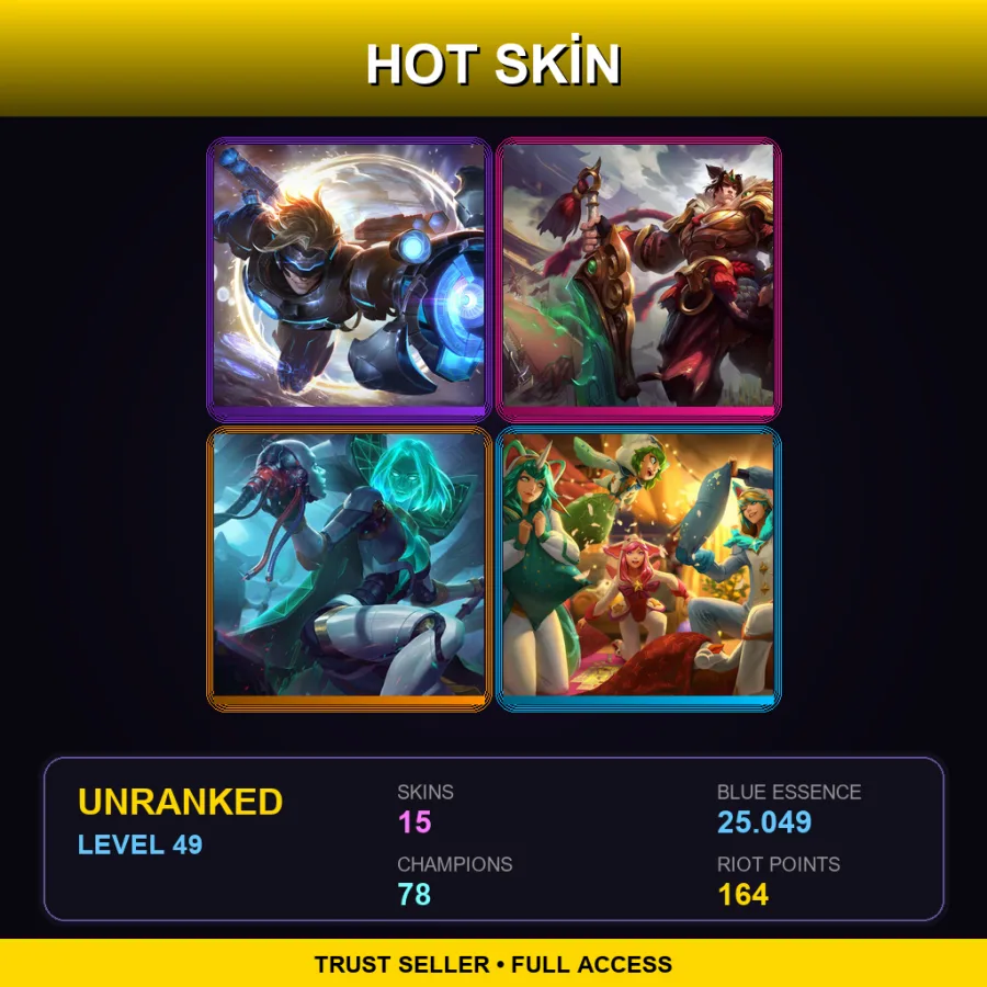 VN | Lv49 | Unranked | 15 Skin | 78 Champ — LoL account