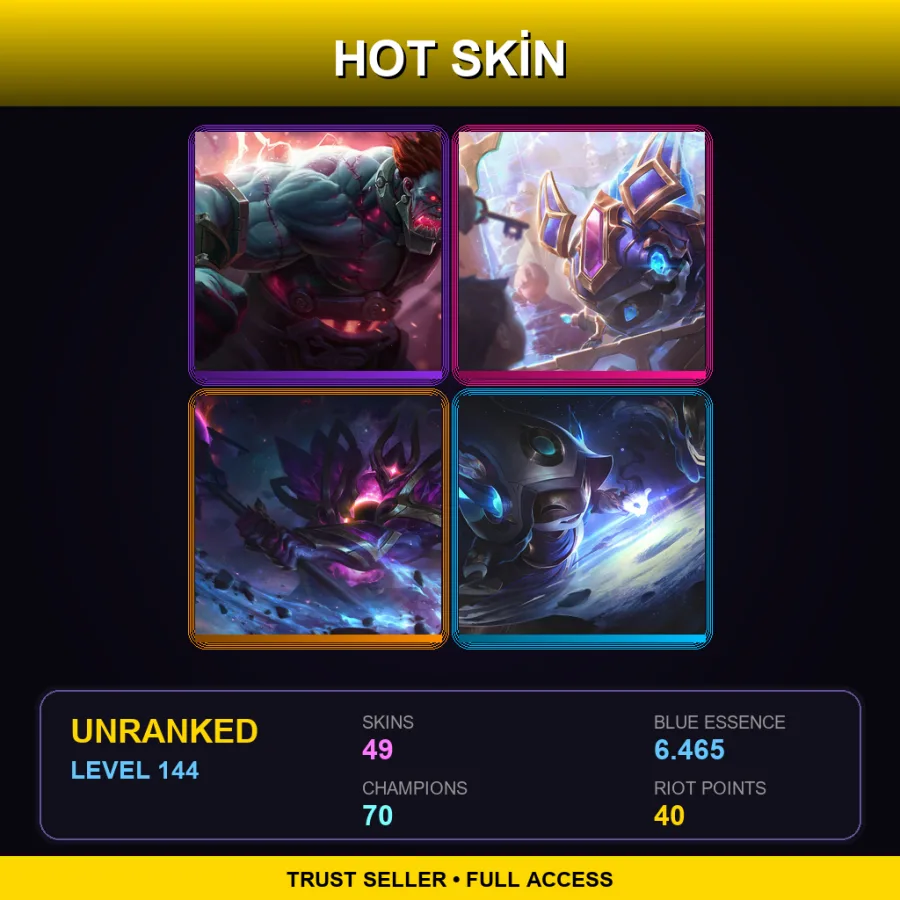 RU | Lv144 | Unranked | 49 Skin | 70 Champ