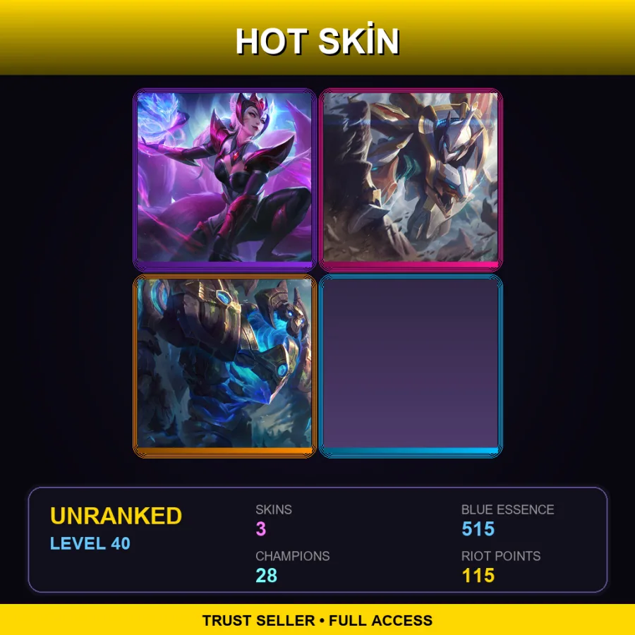BR | Lv40 | Unranked | 3 Skin | 28 Champ