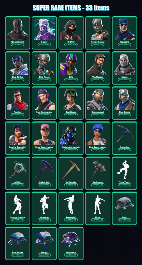 [PC/XBOX/PSN] | Black Knight | Galaxy | IKONIK | Royale Knight | Warpaint | 114 skin | 84 pickaxe | 83 emote | 78 glider | Lv749